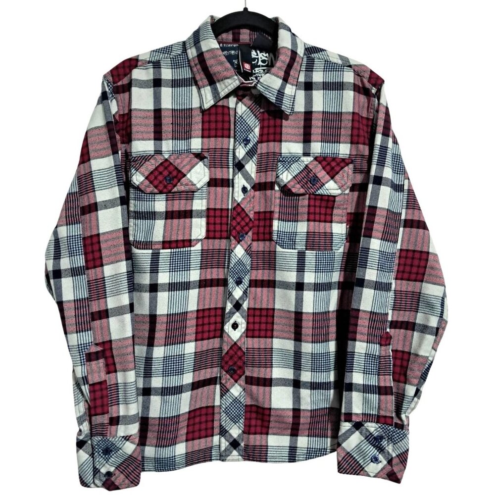 Element Flannel Shirt Mens Size S Red Plaid Button-Up Skater PNW Grunge